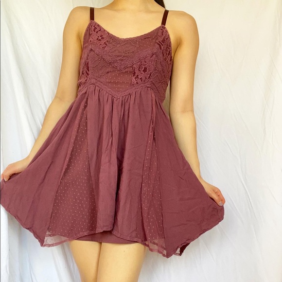 3 for $20 ✨American Eagle aline mauve dress - Picture 3 of 9